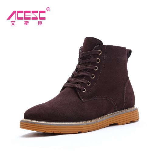 Boots - chaussures en de vache ACESC ronde pour hiver - loisir - semelle caoutchouc - Ref 952053