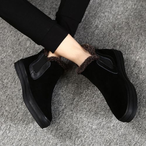 Boots - chaussures en de vache ronde pour hiver - tendance des jeunes - Ref 952057