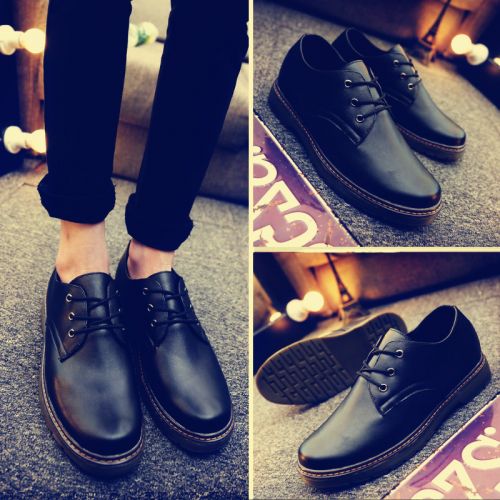 Boots - chaussures en Cuir spatial ronde pour printemps - Angleterre - semelle caoutchouc - Ref 952066