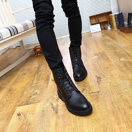 Boots - chaussures en cuir ronde pour hiver - Angleterre - semelle caoutchouc - Ref 952080