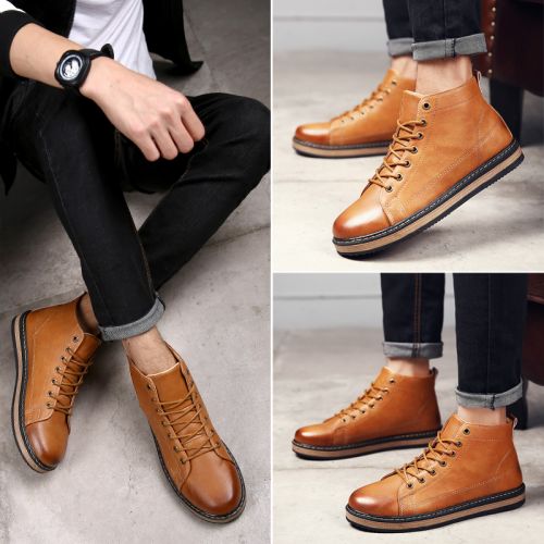 Boots - chaussures en PU ZUSMAN ronde pour hiver - Angleterre - semelle caoutchouc - Ref 952124