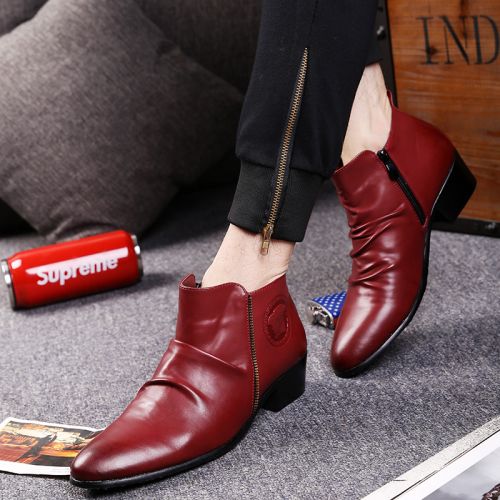 Boots - chaussures en Manteau de peinture pointu pour printemps - simple - semelle caoutchouc - Ref 952130