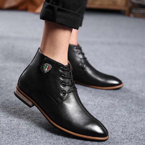Boots - chaussures en Microfiber pointu pour hiver - tendance des jeunes - semelle caoutchouc - Ref 952133