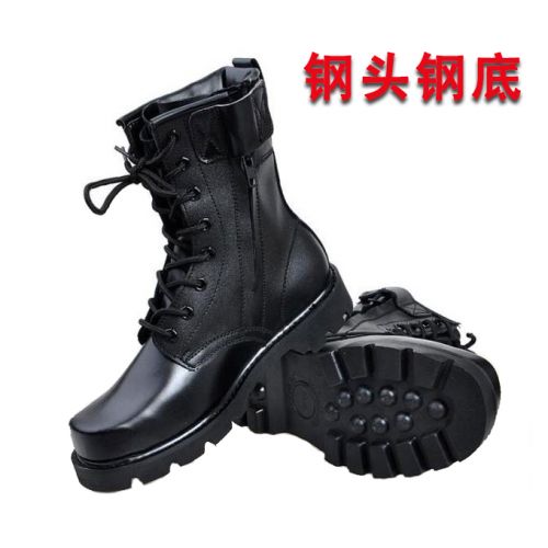 Boots - chaussures en cuir tête carrée pour hiver - loisir - semelle caoutchouc - Ref 952135