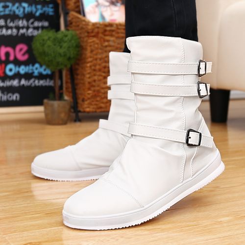 Boots - chaussures en Cuir spatial ronde pour hiver - tendance des jeunes - semelle plastique - Ref 952144