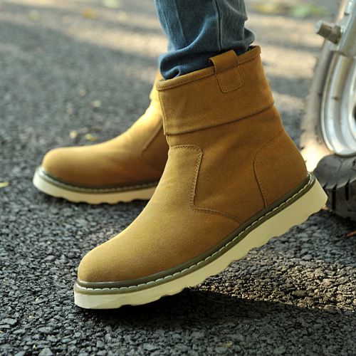 Boots - chaussures en Nubuck ronde pour hiver - loisir - semelle caoutchouc - Ref 952152
