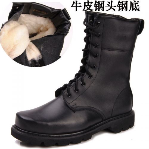 Boots - chaussures en cuir tête carrée pour hiver - Angleterre - semelle caoutchouc - Ref 952154