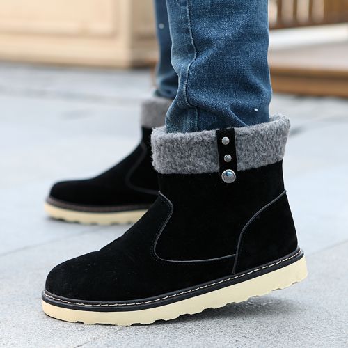 Boots - chaussures en Nubuck ALFVEN ronde pour hiver - semelle caoutchouc - Ref 952178