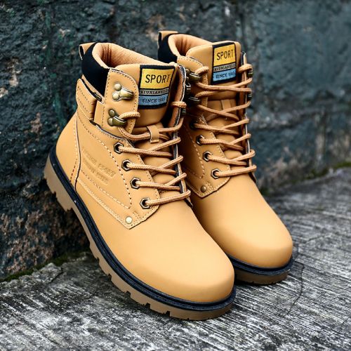 Boots - chaussures en Microfiber ronde pour hiver - tendance des jeunes - semelle caoutchouc - Ref 952190