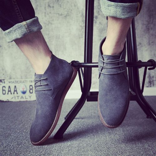Boots - chaussures en plancher de cuir, En plus de de vache, ronde pour printemps - tendance des jeunes - semelle caoutc