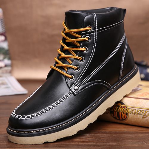 Boots - chaussures en PU UNION LANGPAI ronde pour hiver - loisir - semelle caoutchouc - Ref 952231