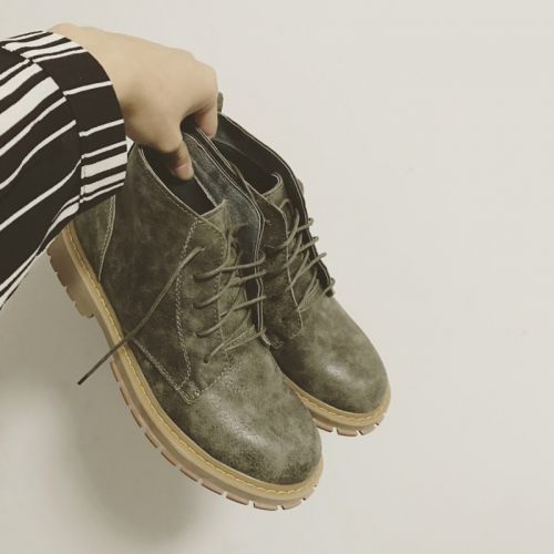 Boots - chaussures dont première couche de peau de porc ronde pour hiver - tendance des jeunes - semelle caoutchouc - Ref 95224