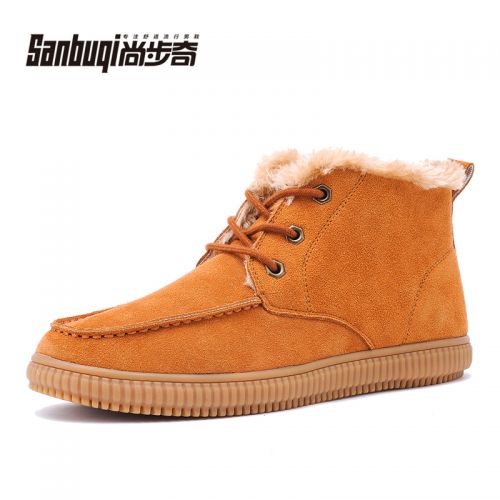 Boots - chaussures en de laine SANBUQI ronde pour hiver - loisir - semelle caoutchouc - Ref 952256