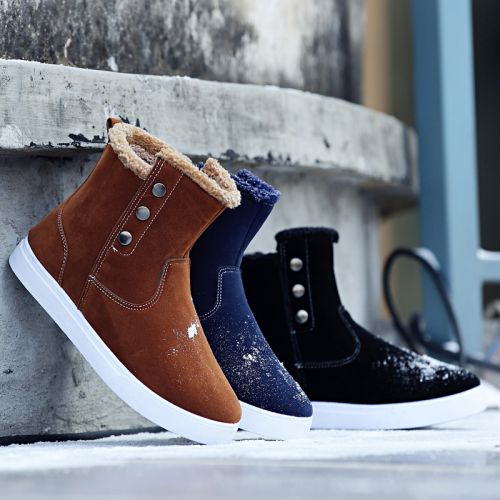 Boots - chaussures en PU ronde pour hiver - tendance des jeunes - semelle caoutchouc - Ref 952268