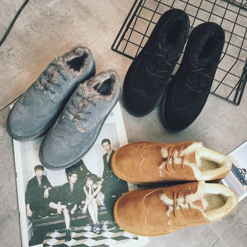 Boots - chaussures en de vache ronde pour hiver - loisir - semelle TPR - Ref 952284