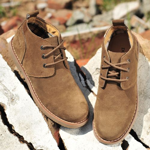 Boots - chaussures en de vache DOGEXI ronde pour printemps - semelle caoutchouc - Ref 952293