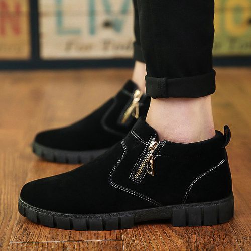 Boots - chaussures en Nubuck ronde pour printemps - loisir - semelle caoutchouc - Ref 952307