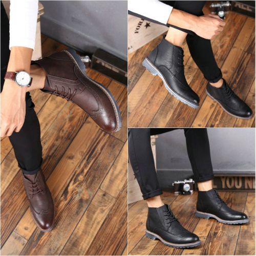 Boots - chaussures en Microfiber pointu - tendance des jeunes - semelle caoutchouc - Ref 952330