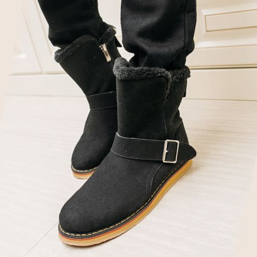 Boots - chaussures en ZEGCINE ronde pour hiver - semelle caoutchouc - Ref 952331