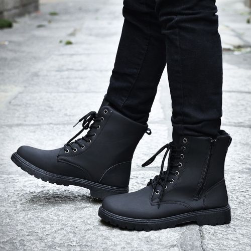 Boots - chaussures en PU ronde pour printemps - Angleterre - semelle caoutchouc - Ref 952374