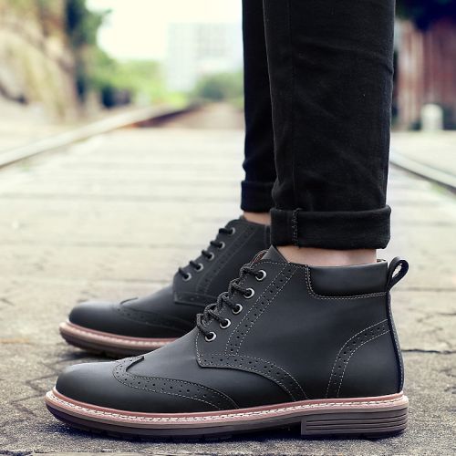Boots - chaussures en plancher de cuir, En plus de de vache, KACHIE ronde pour hiver - loisir - semelle caoutchouc - Ref