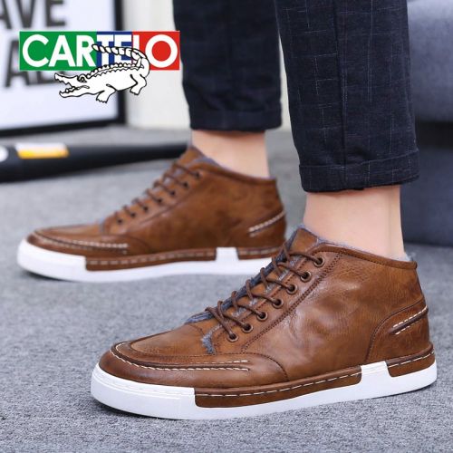 Boots - chaussures en Microfiber CARTELO ronde pour hiver - loisir - semelle caoutchouc - Ref 952398