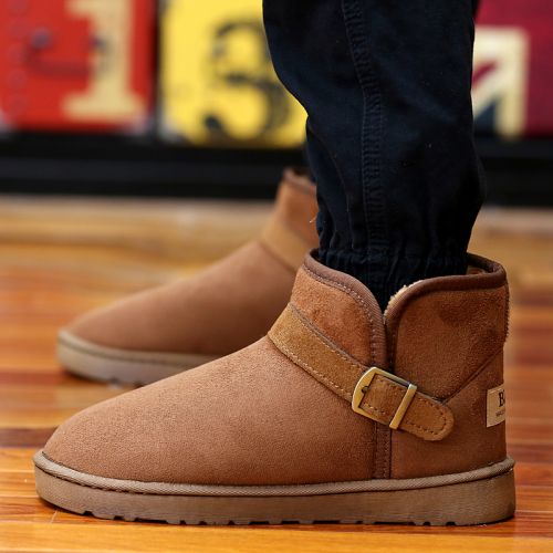 Boots - chaussures en Nubuck ronde pour hiver - tendance des jeunes - semelle caoutchouc - Ref 952402