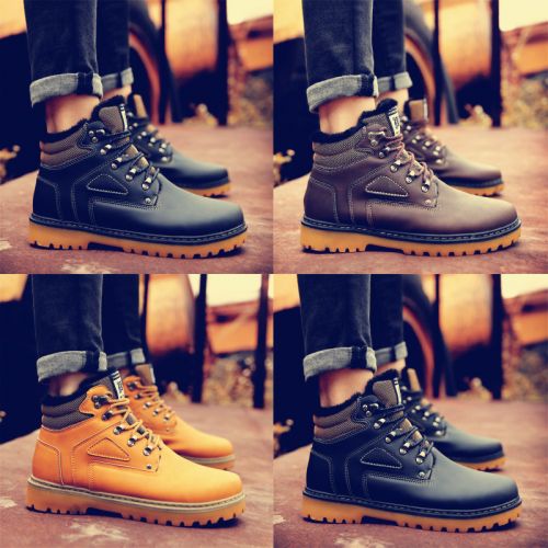 Boots - chaussures en Cuir spatial ronde pour hiver - tendance des jeunes - semelle caoutchouc - Ref 952404