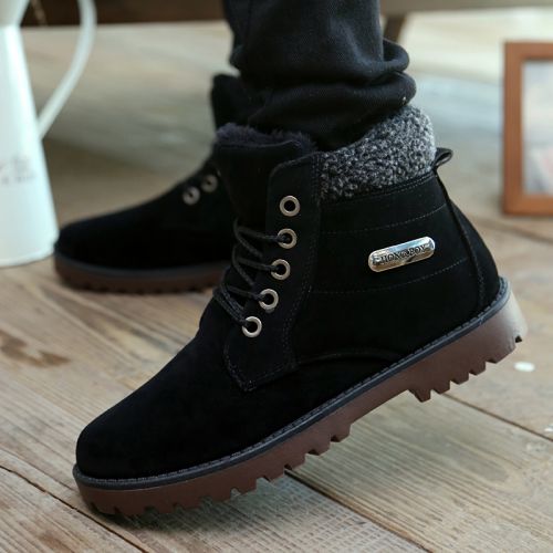 Boots - chaussures en PU ronde pour hiver - tendance des jeunes - semelle caoutchouc - Ref 952408