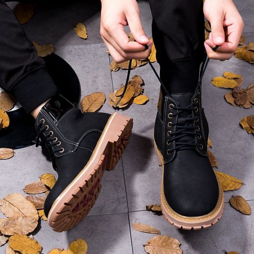 Boots - chaussures en Microfiber BOOR ronde pour hiver - Angleterre - semelle TPR - Ref 952416