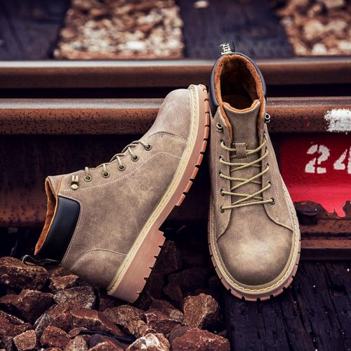 Boots - chaussures en Nubuck ronde - Europe - semelle caoutchouc - Ref 952443