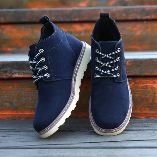 Boots - chaussures en Nubuck ronde pour hiver - loisir - semelle caoutchouc - Ref 952450