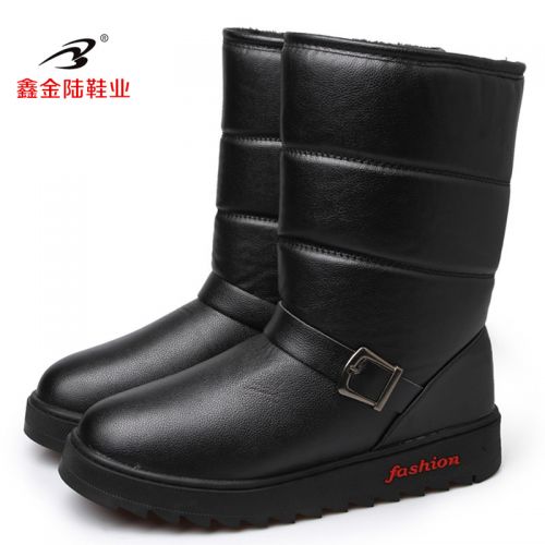 Boots - chaussures en Cuir spatial ronde pour hiver - loisir - semelle caoutchouc - Ref 952456