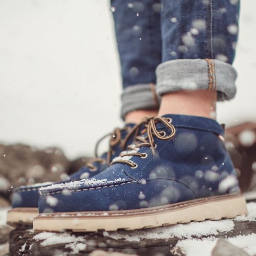 Boots - chaussures en cuir MADEN ronde pour hiver - Angleterre - semelle caoutchouc - Ref 952467