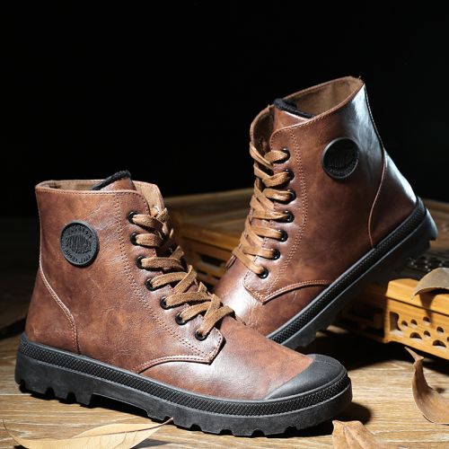 Boots - chaussures en PU ronde pour hiver - loisir - semelle caoutchouc - Ref 952474