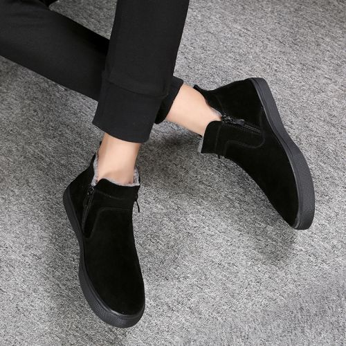 Boots - chaussures en de vache ronde pour hiver - tendance des jeunes - semelle caoutchouc - Ref 952480