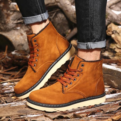 Boots - chaussures en Nubuck BILLBRANS ronde pour hiver - loisir - semelle caoutchouc - Ref 952494