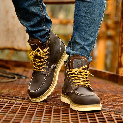 Boots - chaussures en plancher de cuir, En plus de de vache, SCOIATTOLO ronde pour hiver - loisir - semelle caoutchouc -