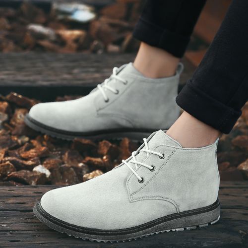 Boots - chaussures dont première couche de peau de porc INVISIBLE SHIELD ronde pour hiver - tendance des jeunes - semelle caout
