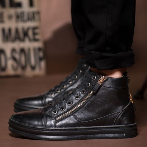 Boots - chaussures en Première couche de cuir, En plus de de vache, ronde pour printemps - loisir - semelle caoutchouc -