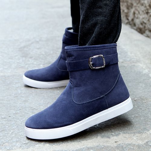 Boots - chaussures en Nubuck ronde pour hiver - loisir - semelle caoutchouc - Ref 952574