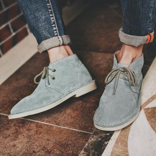 Boots - chaussures en plancher de cuir, En plus de de vache, ronde pour hiver - tendance des jeunes - semelle caoutchouc