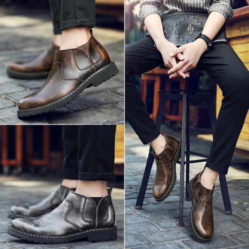 Boots - chaussures en Ercengzhupi ronde - tendance des jeunes - semelle caoutchouc - Ref 952581