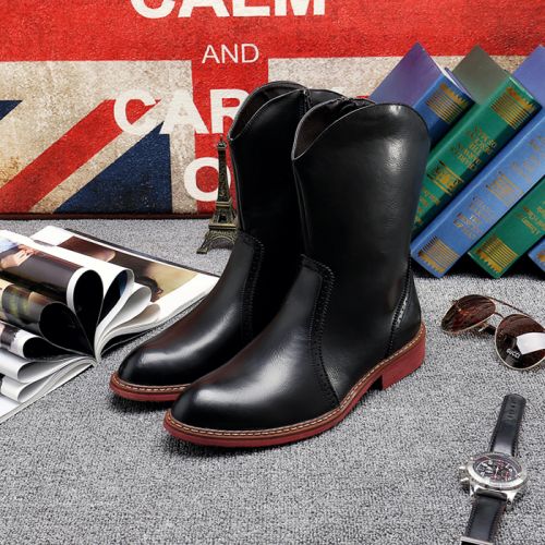 Boots - chaussures en plancher de cuir, En plus de de vache, pointu - Angleterre - semelle polyuréthane - Ref 952582