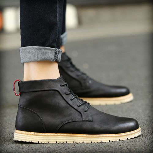 Boots - chaussures en Haute mercerisé ronde pour printemps - semelle caoutchouc - Ref 952592
