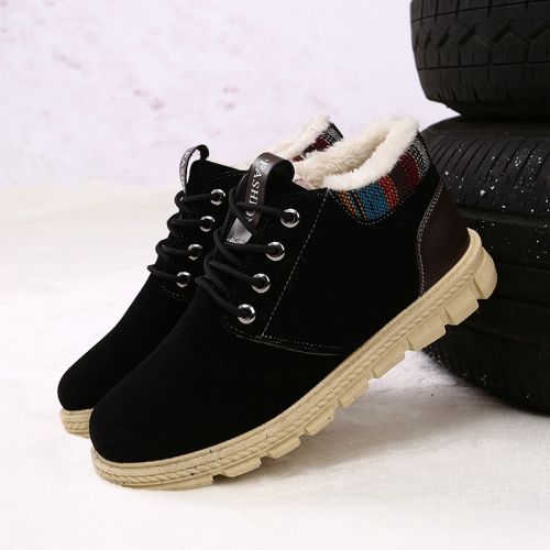 Boots - chaussures en Nubuck ronde pour hiver - loisir - semelle caoutchouc - Ref 952597