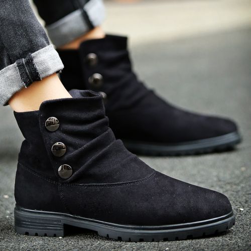 Boots - chaussures en Microfiber ronde pour hiver - loisir - semelle caoutchouc - Ref 952619