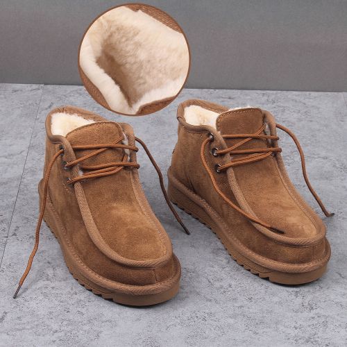 Boots - chaussures en Haute mercerisé MRSHANG ronde pour hiver - tendance des jeunes - semelle caoutchouc - Ref 952620