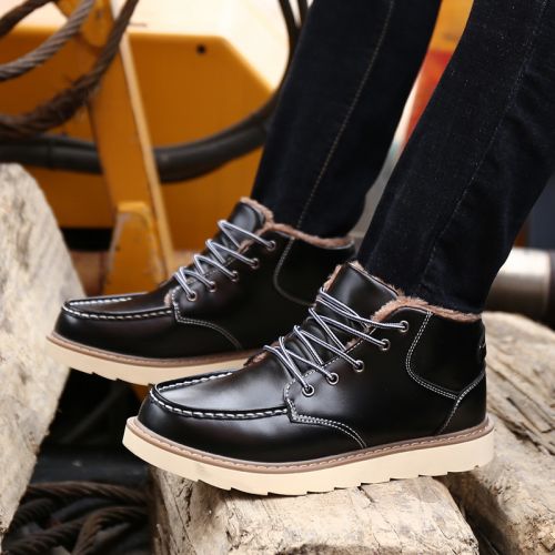 Boots - chaussures en Microfiber ronde pour hiver - loisir - semelle caoutchouc - Ref 952637