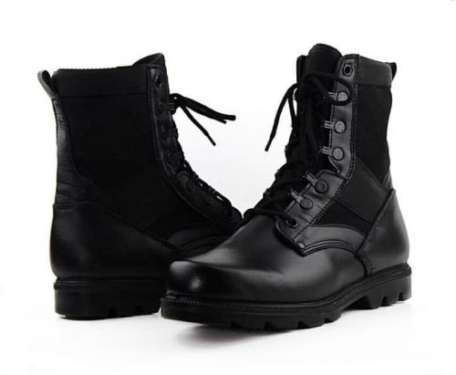 Boots - chaussures en cuir ronde pour printemps - loisir - semelle caoutchouc - Ref 952644